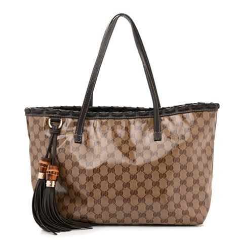 gucci bridle medium tote with tassles|GUCCI Crystal Monogram Medium Peggy Bamboo Tassel Braided Tote .